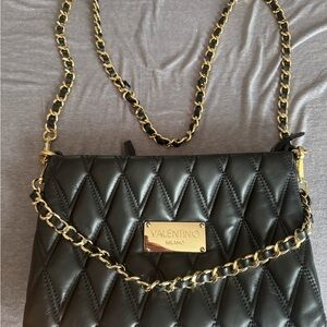 Valentino Black Quilted Chain Shoulder Bag